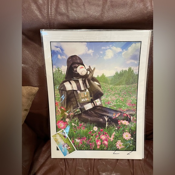 Set of 2 Star Wars Art Prints - Darth Vader Drinking Tea and Boba Fett Knitting - Picture 3 of 6